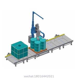 Drum on pallet filling line